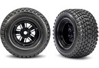 Traxxas Tires & wheels, Sand Car Race black wheels, Gravix tires (rear) (pair)
