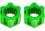 Traxxas Wheel hubs, hex, front aluminum (green-anodized) (2)