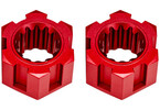 Traxxas Wheel hubs, hex, front aluminum (red-anodized) (2)
