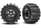 Traxxas kolo 3.6/4,7", disk Sand Car černý chrom, pneu belted paddle (zadní) (pár)