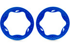 Traxxas Beadlock rings, front, blue 3.5" (2)