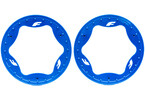 Traxxas Beadlock rings, rear, blue 3.9" (2)