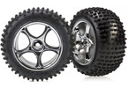 Traxxas Tires & wheels 2.2", Tracer chrome wheels, Alias tires (2) (rear)