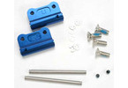 Traxxas Mounts, suspension arm (blue 6061-T6 aluminum) (rear) (+/- 1deg) (L&R)