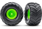 Traxxas Wheels 2.0/3.0", green wheel (offset 29mm), Terra Groove tires (pair)