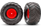 Traxxas Wheels 2.0/3.0", red wheel (offset 29mm), Terra Groove tires (pair)
