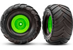 Traxxas Wheels 2.0/3.0", green wheel (offset 29mm), Terra Groove tires (pair)