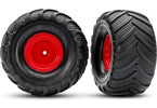 Traxxas Wheels 2.0/3.0", red wheel (offset 29mm), Terra Groove tires (pair)