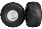 Traxxas Wheels 3.0/2.0", satin chrome wheels, 19mm, Terra Groove tires, foam inserts (pair)