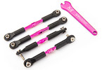 Traxxas Turnbuckles, aluminum (pink-anodized), camber links, front, 39mm (2), rear, 49mm (2)