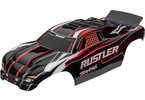Traxxas Body, Rustler, red & black (painted, decals applied)