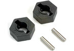 Traxxas Wheel hubs, hex (2)/ axle pins (2.5x12mm) (2)