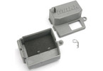 Traxxas Box, receiver (upper and lower halves)/ clip (1)/ foam pad