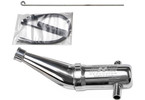 Traxxas Tuned pipe, Resonator, R.O.A.R. legal (aluminum, double-chamber)