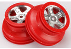 Traxxas Wheels 2.2/3.0", SCT satin chrome-red, (2)