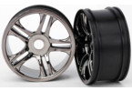 Traxxas Wheels, split-spoke (black chrome) (2) (rear)