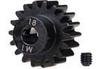 Traxxas Gear, 18T pinion 1.0M (fits 5mm shaft) hardened steel/ set screw