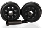 Traxxas Wheels (2)/ axle (1) (for wheelie bar, #6978)