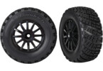 Traxxas Tires & wheels 2.2/3.0", Rally black wheels, gravel tires (2)