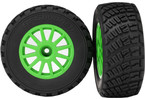 Traxxas Tires & wheels 2.2/3.0", Rally green wheels, gravel tires (2)