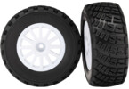 Traxxas Tires & wheels 2.2/3.0", Rally white wheels, gravel tires (2)