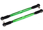 Traxxas Toe links, 7075-T6 aluminum green, 157mm (2): X-Maxx