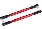 Traxxas Toe links, 7075-T6 aluminum red, 157mm (2): X-Maxx