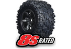 Traxxas Tires & wheels 4.3/5.7", X-Maxx black wheels, Maxx AT tires (pair)