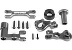 Traxxas Steering bellcranks (left & right)/ draglink (6061-T6 aluminum, gray-anodized) (fits XRT)