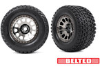 Traxxas Tires & wheels 4.3/5.7", XRT Race black chrome wheels, Gravix tires (pair)