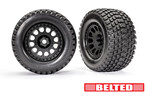 Traxxas Tires & wheels 4.3/5.7", XRT Race black wheels, Gravix tires (pair)