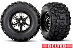 Traxxas Tires & wheels 4.3/5.7", X-Maxx black chrome wheels, Sledgehammer tires (pair)