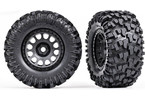 Traxxas Tires & wheels, XRT Race black wheels, Maxx AT tires, foam inserts (left & right)