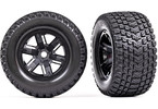 Traxxas Tires & wheels, X-Maxx black wheels, Gravix tires, foam inserts (left & right)
