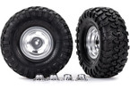 Traxxas Tires & wheels 2.2", satin chrome wheels, Canyon Trail tires (2)/ center caps (2) (requires