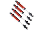 Traxxas shocks, GTS, red-anodized (for TRX-4 Long Arm Lift Kit) (4)