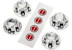 Traxxas Center caps, wheel (chrome) (4)/ decal sheet