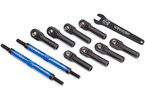 Traxxas Toe links, E-Revo VXL (tubes blue-anodized, 7075-T6 aluminum) (144mm) (2)