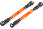 Traxxas Toe links, front (TUBES orange-anodized, 7075-T6 aluminum) (88mm) (2)