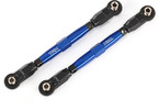 Traxxas Toe links, front (TUBES blue-anodized, 7075-T6 aluminum) (88mm) (2)