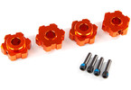 Traxxas Wheel hubs, hex, aluminum (orange-anodized) (4)