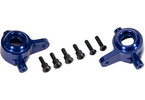 Traxxas Steering blocks, aluminum (blue-anodized) (for use with #9080)
