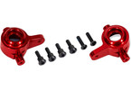 Traxxas Steering blocks, aluminum (red-anodized) (for use with #9080)