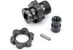 Traxxas Wheel hub, splined, 17mm, short (gray-anodized) (for use with #9080)