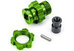 Traxxas Wheel hub, splined, 17mm, short (green-anodized) (for use with #9080)