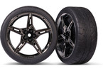 Traxxas Tires and wheels 1.9", black chrome wheels, Response tires (front) (2)