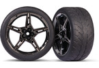 Traxxas Tires and wheels 1.9", black chrome wheels, Response tires (rear) (2)