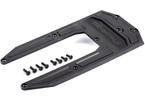 Traxxas Skidplate, chassis, black (fits Sledge)