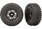 Traxxas Tires & wheels 1.0", black wheels, Canyon Trail tires (2)
