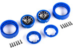 Traxxas Wheels, 1.0", Method Race Wheels® 105 Beadlock (satin black chrome with blue beadlock) (2)